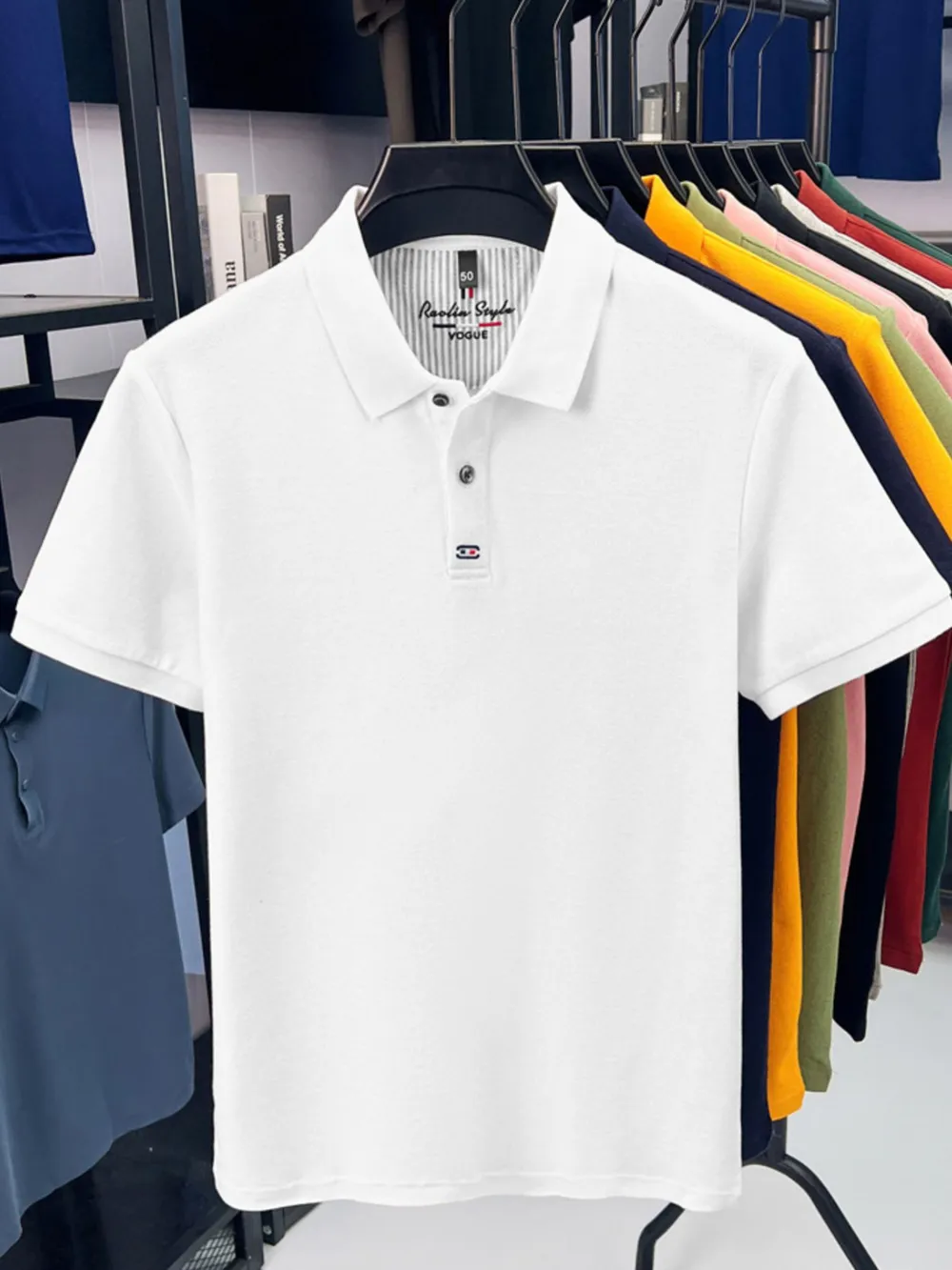 Men's Plus Size Collared Neck Short Sleeve Polo, image 8