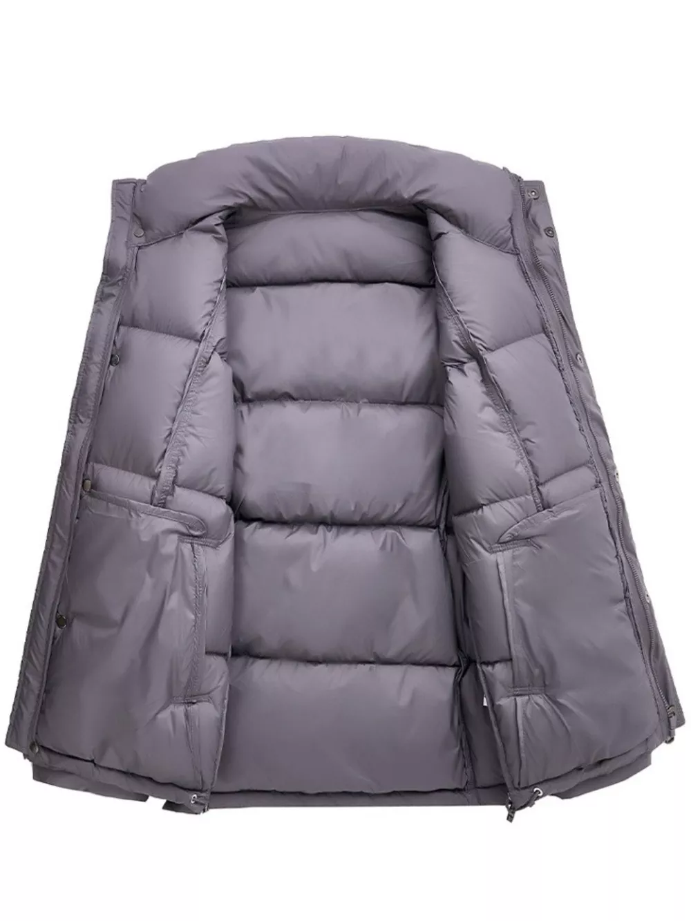 Men's Plus Size Snap Down Padded Puffer Jacket, image 3