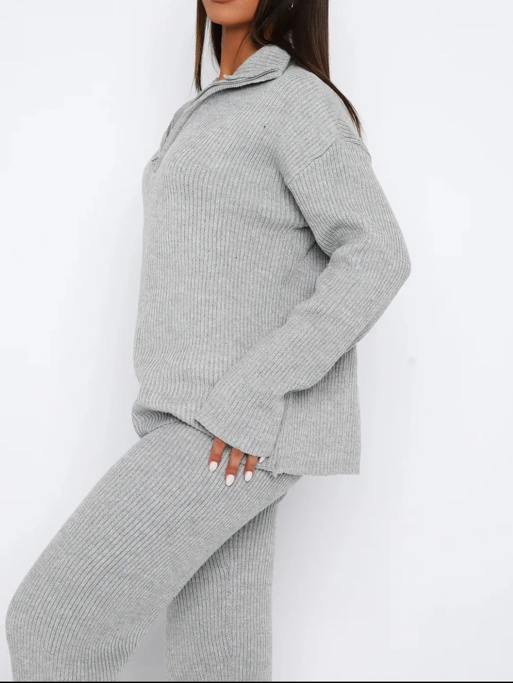 Quarter Zip Long Sleeve Top and Pants Set, image 4