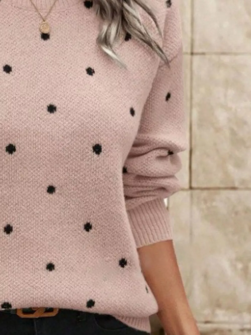 Polka Dot Round Neck Sweater, image 15