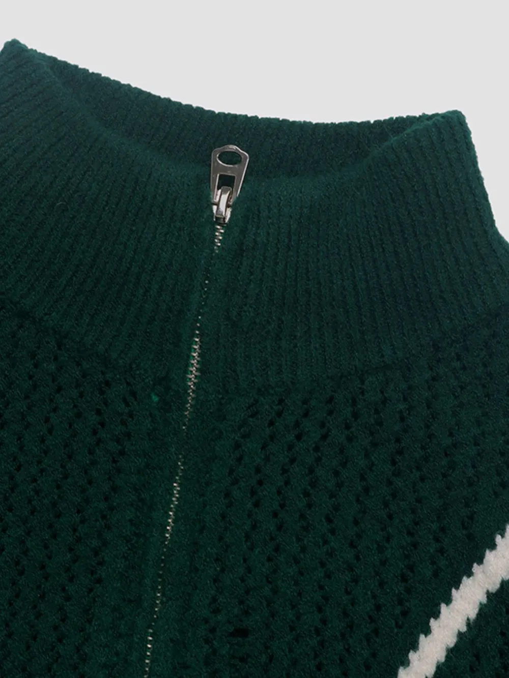 Contrast Half Zip Long Sleeve Sweater, image 7