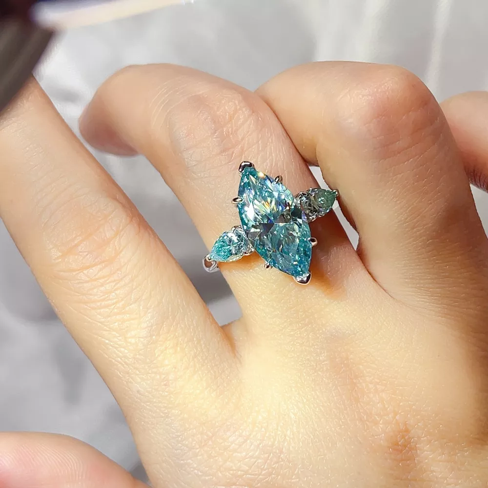 6 Carat 925 Sterling Silver Moissanite Ring, image 3