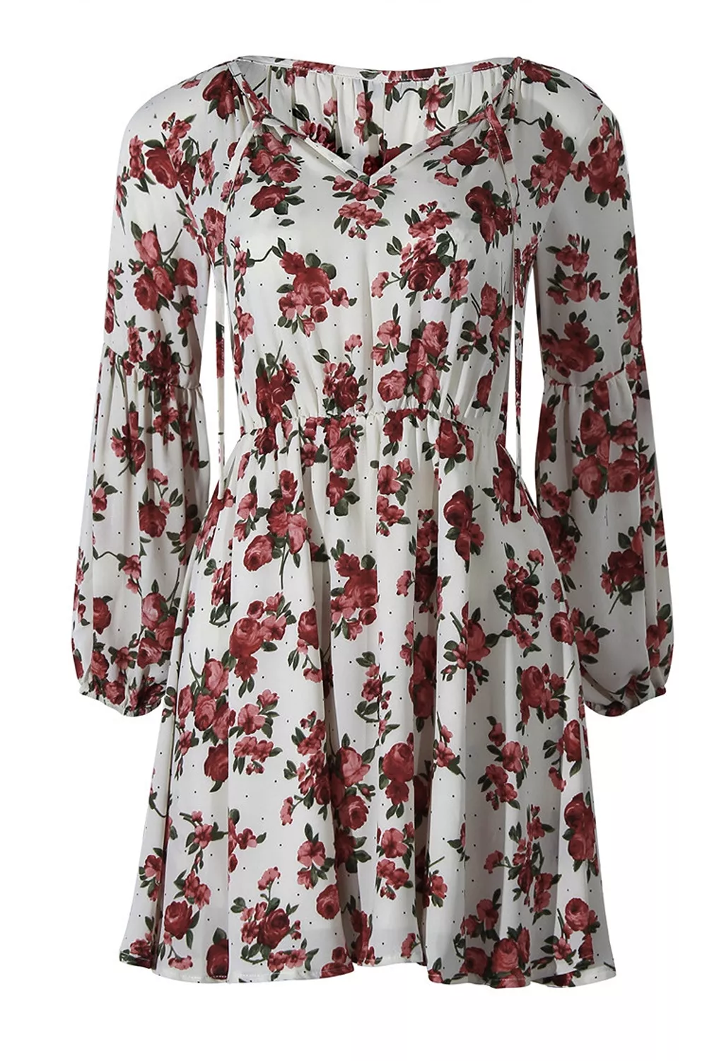 Floral Print Balloon Sleeve Mini Dress, image 6