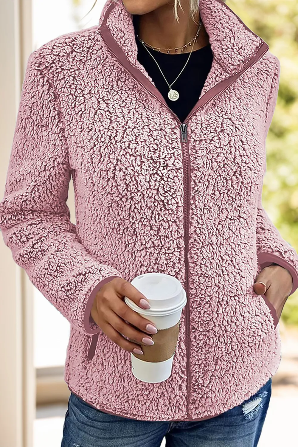 Pocketed Zip Up Turtleneck Jacket, image 22