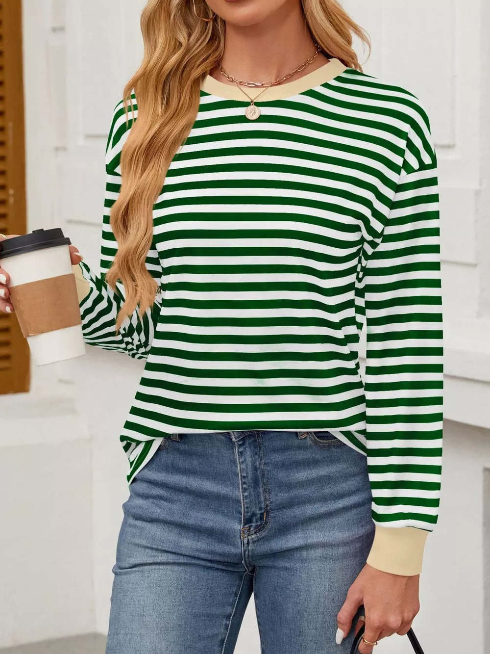 Striped Long Sleeve Casual T-Shirt, image 7