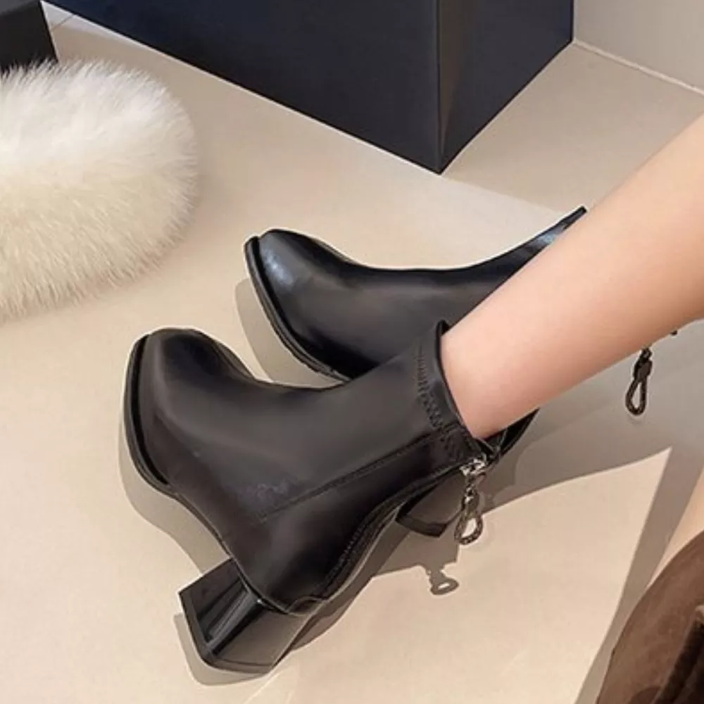 Square Toe Block Heels Boots, image 8