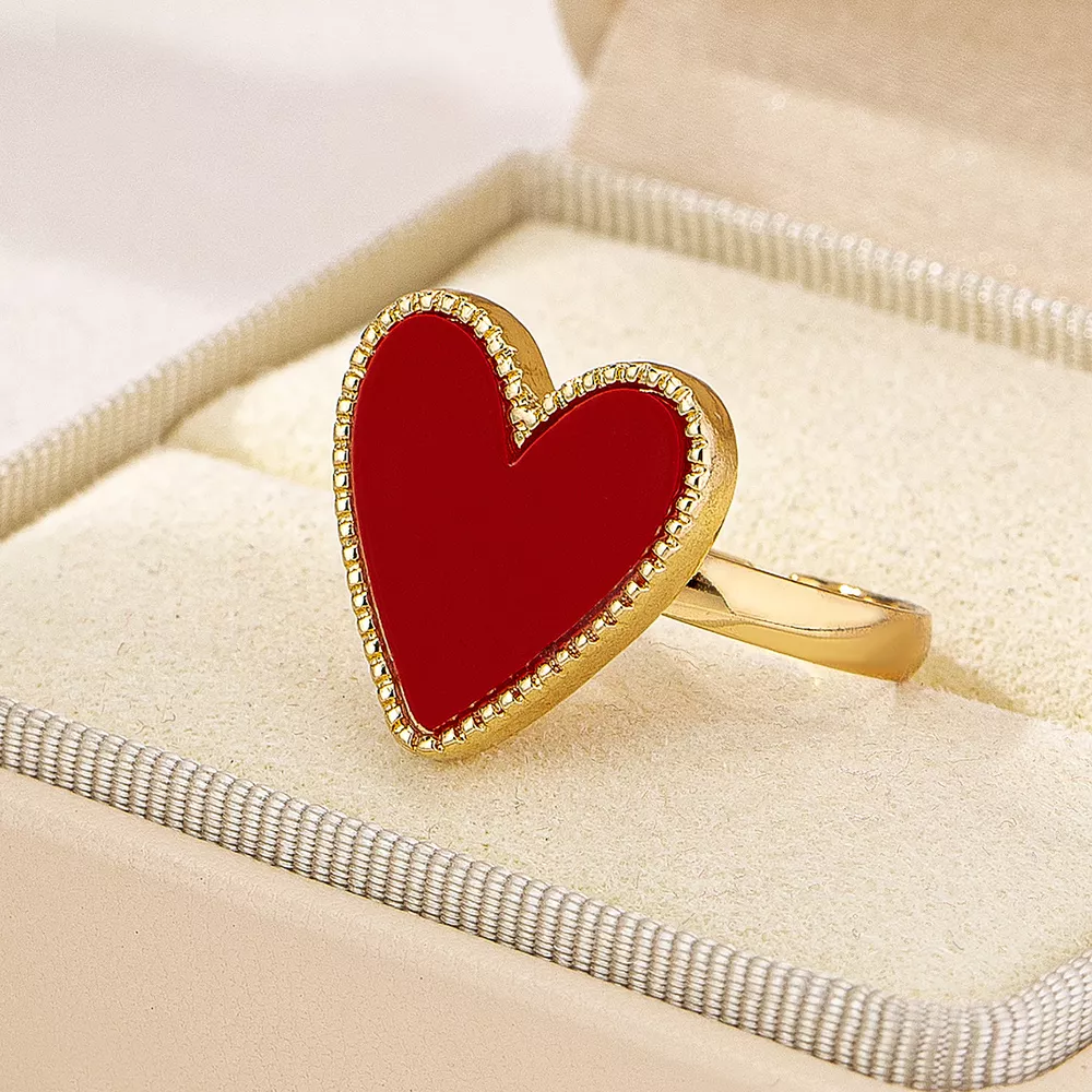 18K Gold-Plated Heart-Shaped Ring, image 2