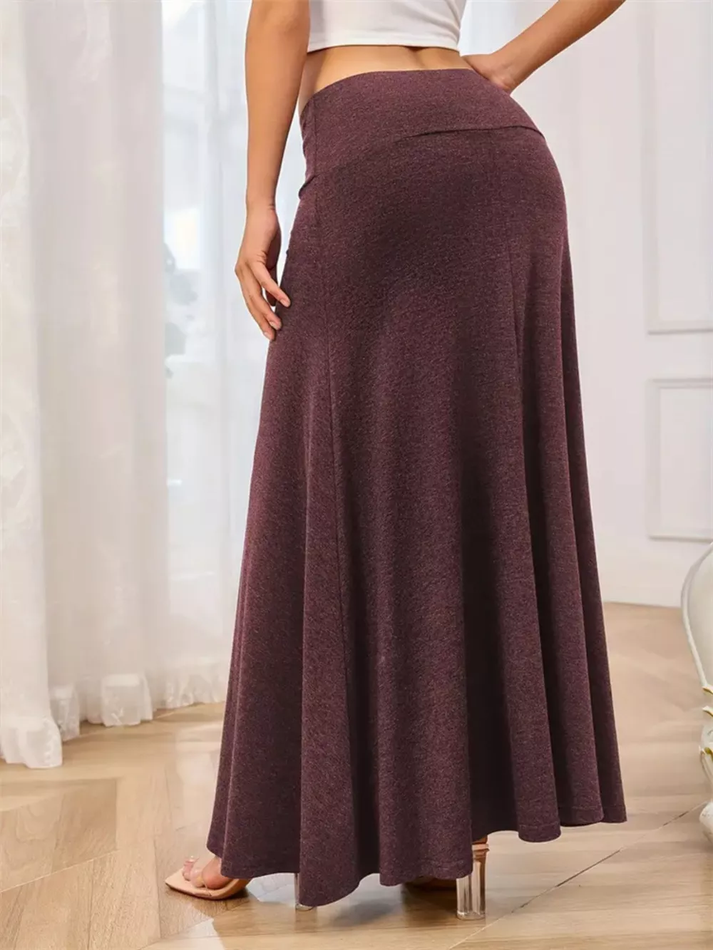 Flowy Maxi Skirt with Wide Waistband, image 12