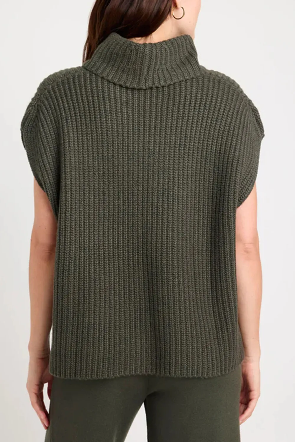 Slit Turtleneck Cap Sleeve Sweater, image 7