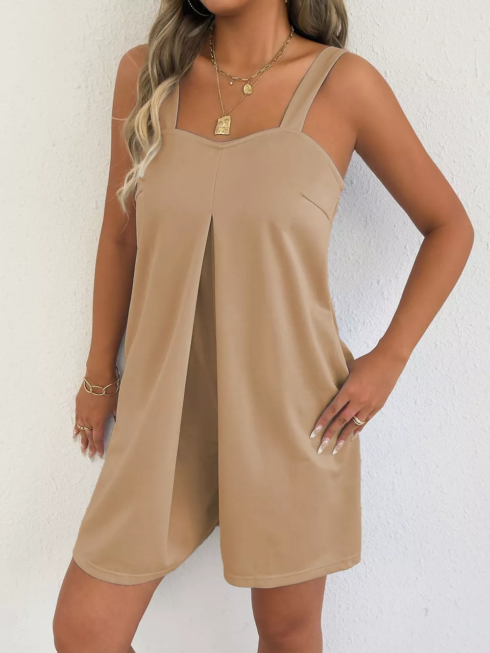 Sweetheart Neck Wide Strap Romper, image 11