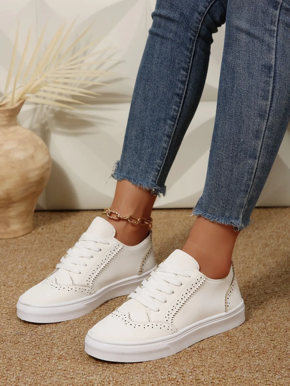 Lace Up Round Toe Platform Sneakers, image 4