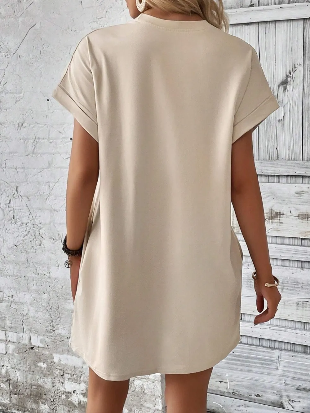 Round Neck Short Sleeve Mini Dress, image 11