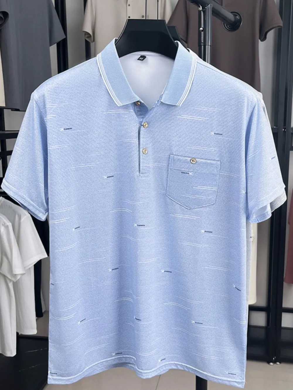 Men's Plus Size Collared Neck Short Sleeve Polo