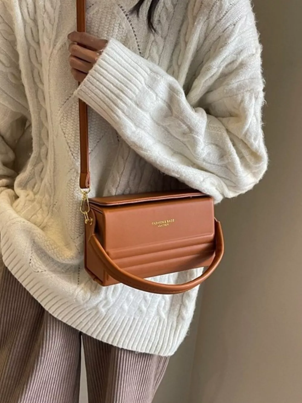Box-Shaped Crossbody Bag, image 5