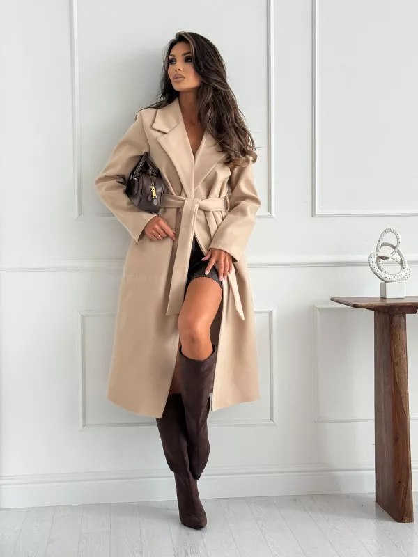 Tie Waist Longline Coat, image 2