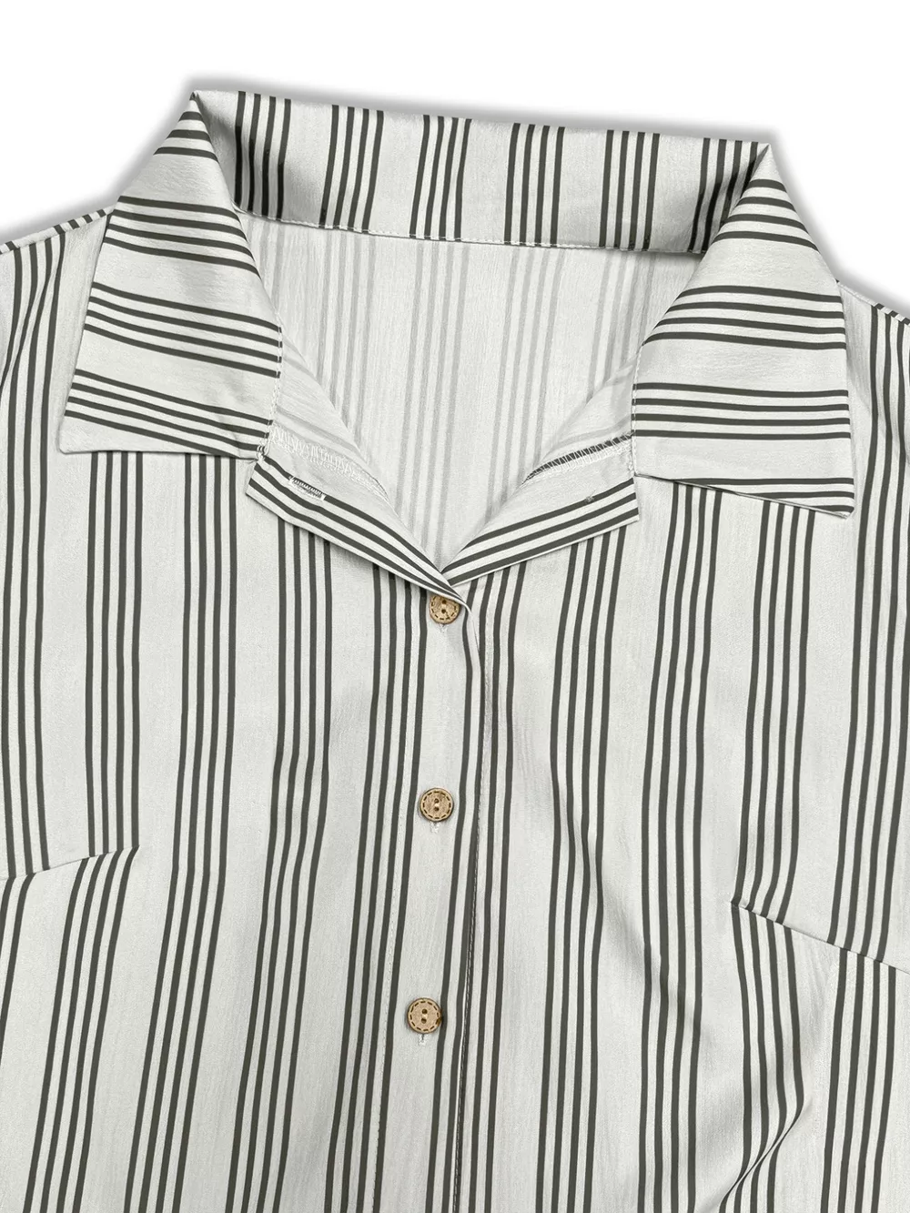 Plus Size Striped Button Front Midi Dress, image 3