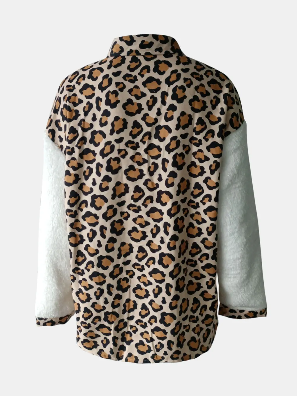 Fuzzy Button Up Long Sleeve Jacket, image 8