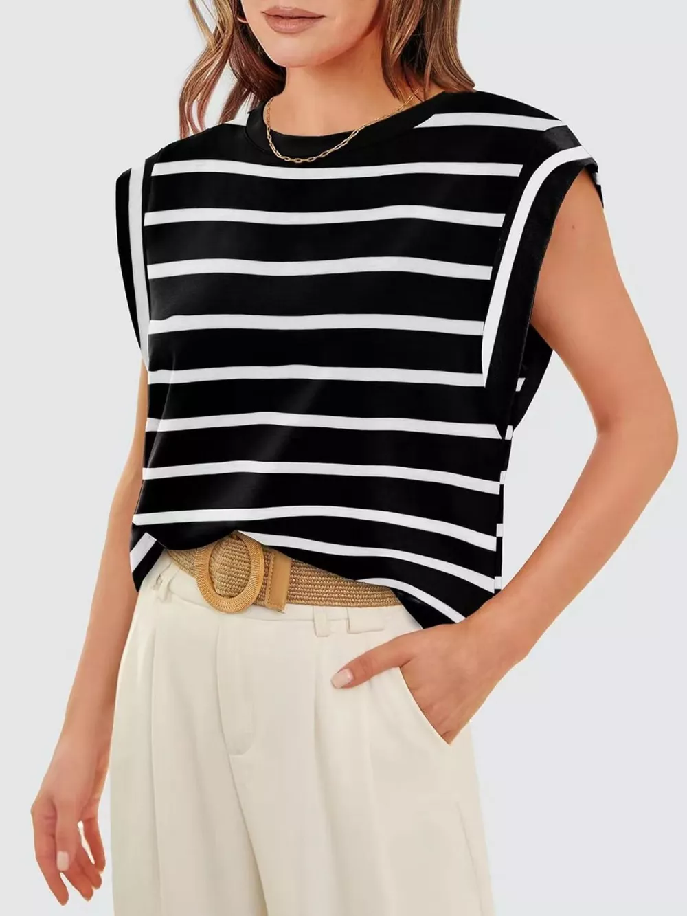 Striped Round Neck Tank, image 6