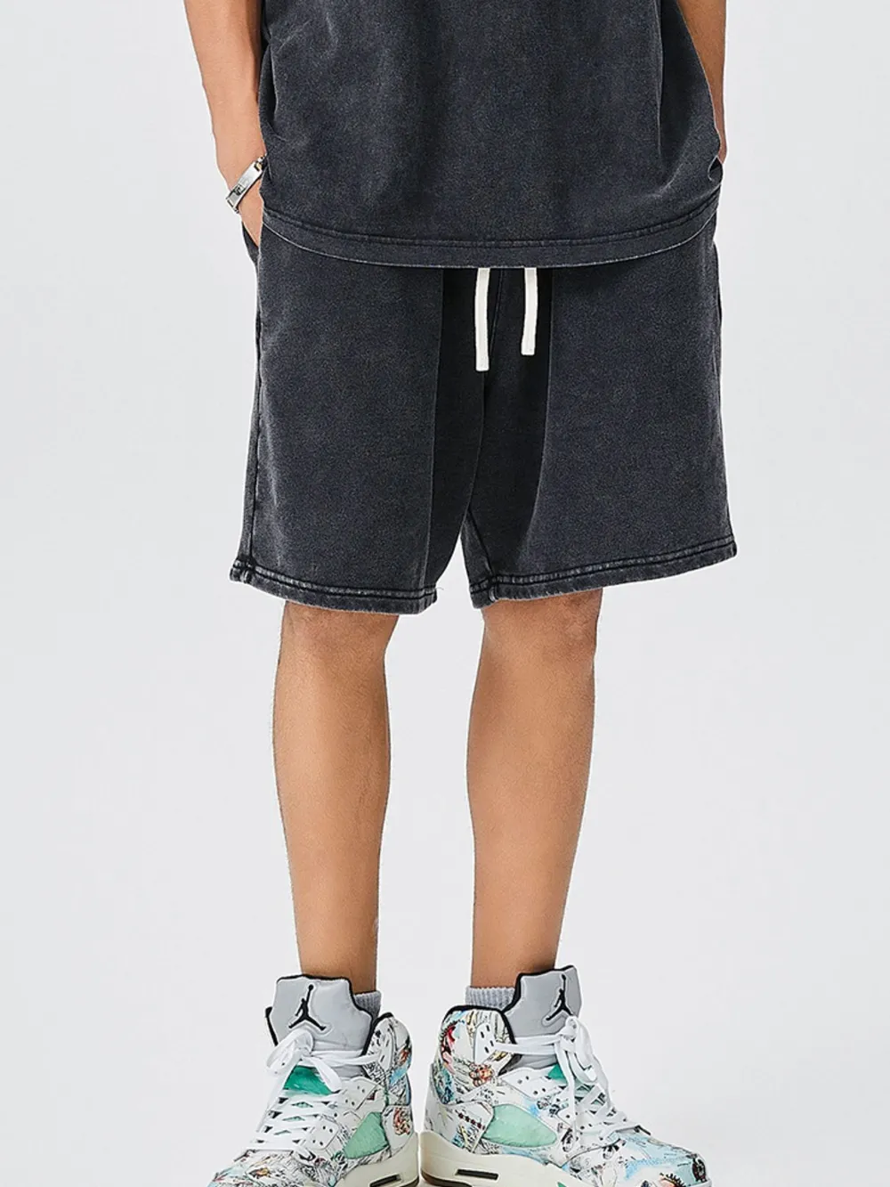 Men's Drawstring Washed Shorts, image 10