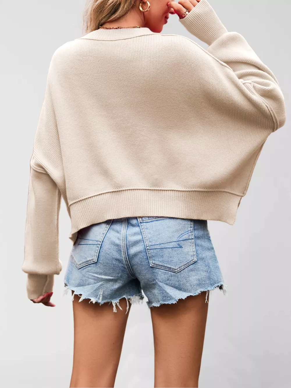 Round Neck Dropped Shoulder Sweater, image 20