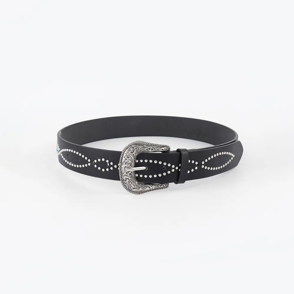 PU Leather Rhinestone Belt, image 14