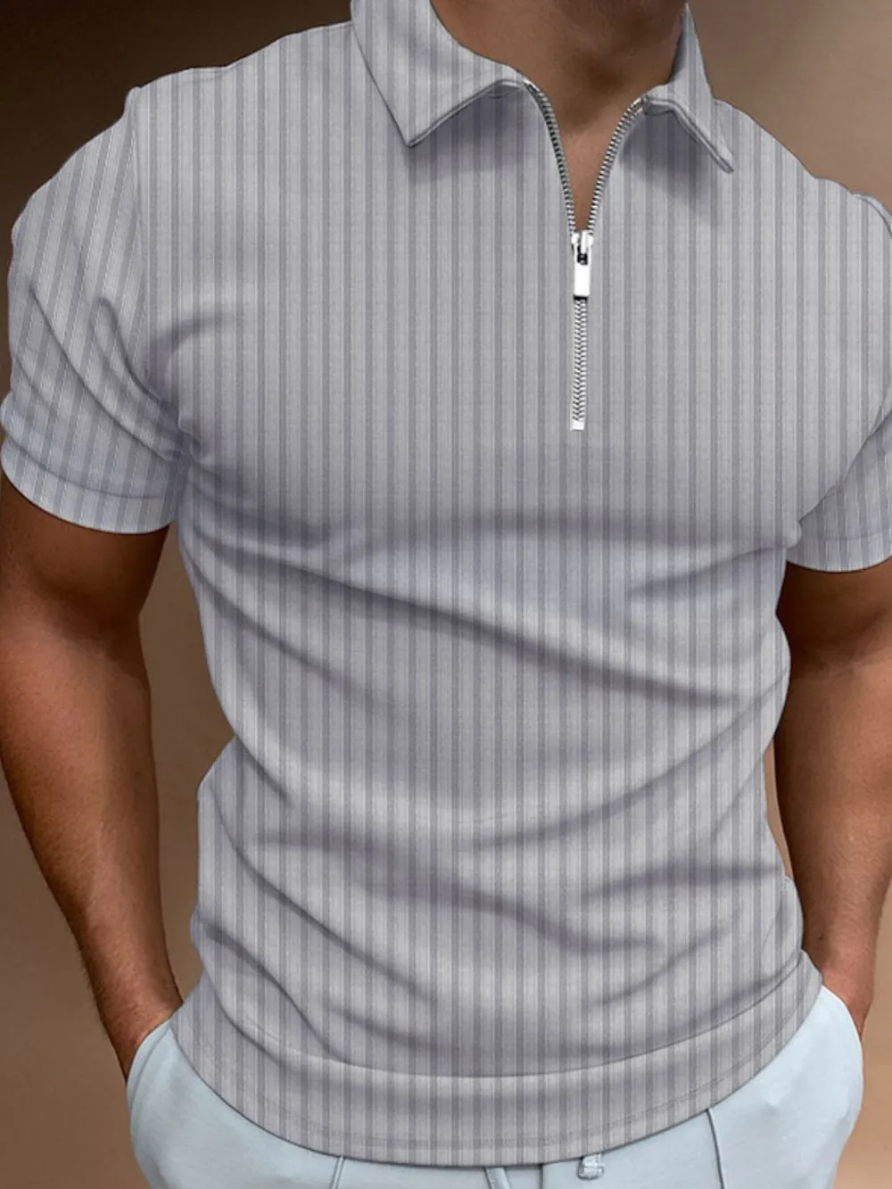 Men's Full Size Collared Neck Short Sleeve Polo Plus Size, image 4