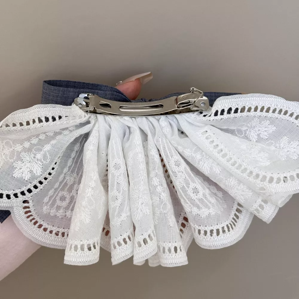 Lace Hair Clip with Ribbon, image 2