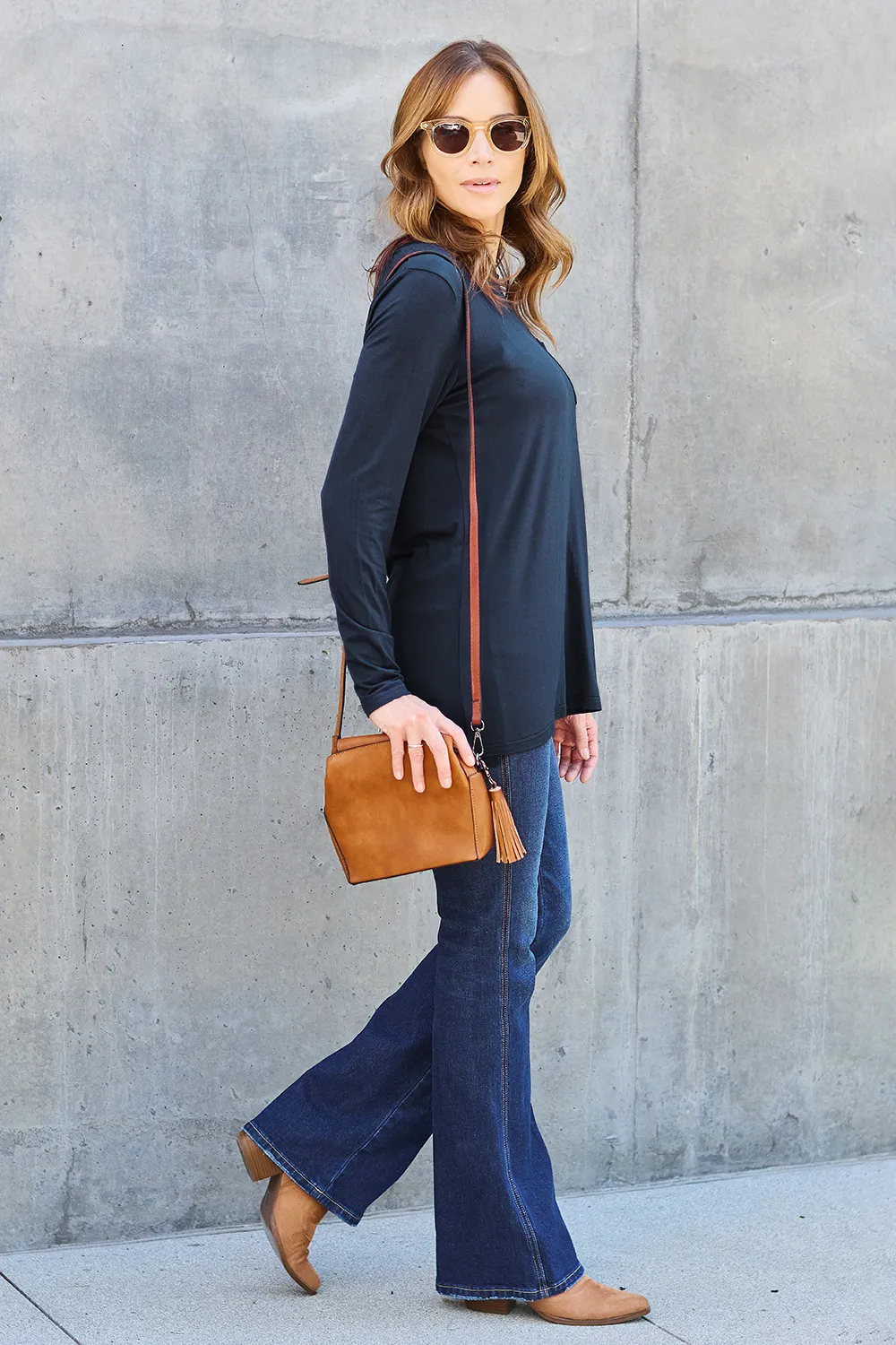 Full Size Round Neck Long Sleeve Top, image 7