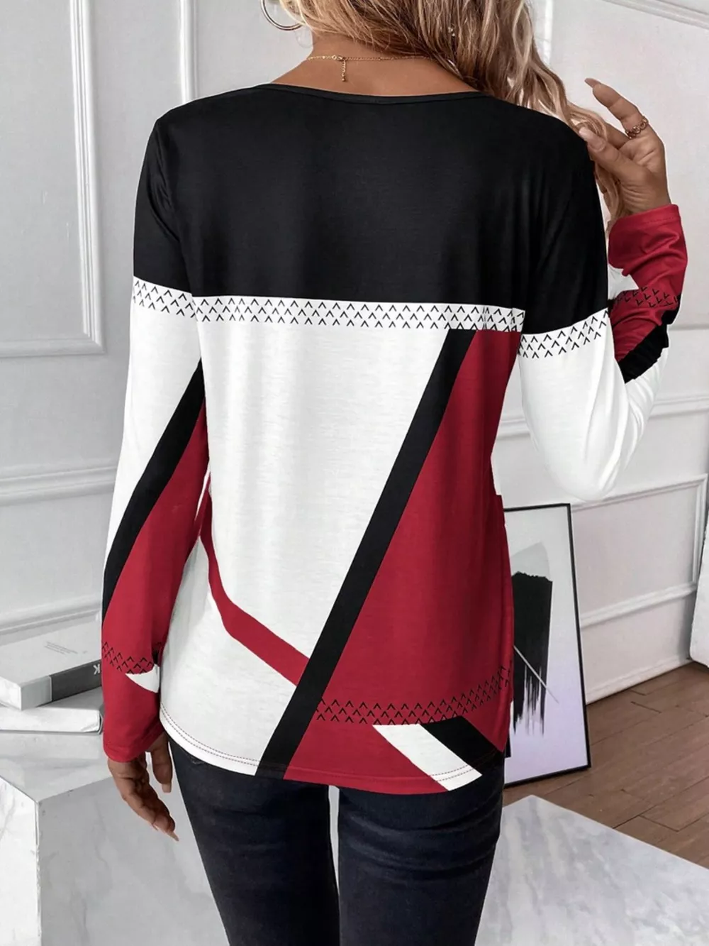 Color Block Long Sleeve T-Shirt, image 9