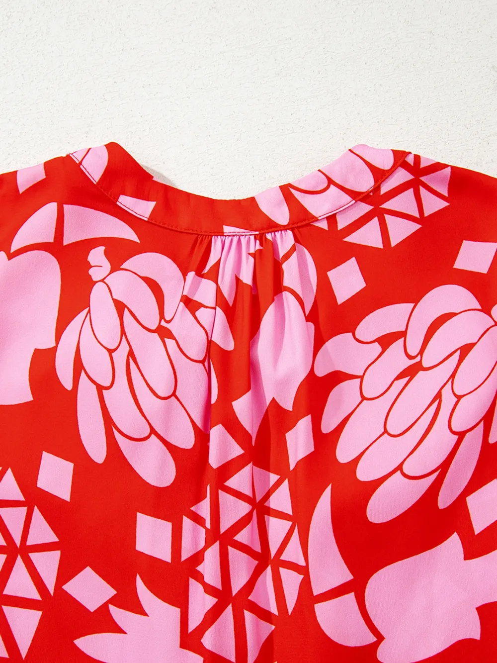 Floral Print Tie-Neck Button Down Shirt, image 4