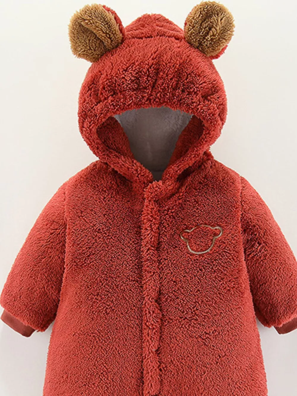 Children's Cozy Bear Hooded Fleece One-Piece, image 6