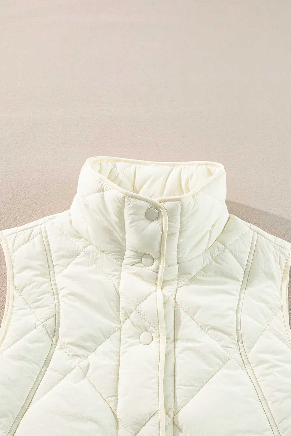 Snap Down Texture Vest Coat with Pockets, image 7