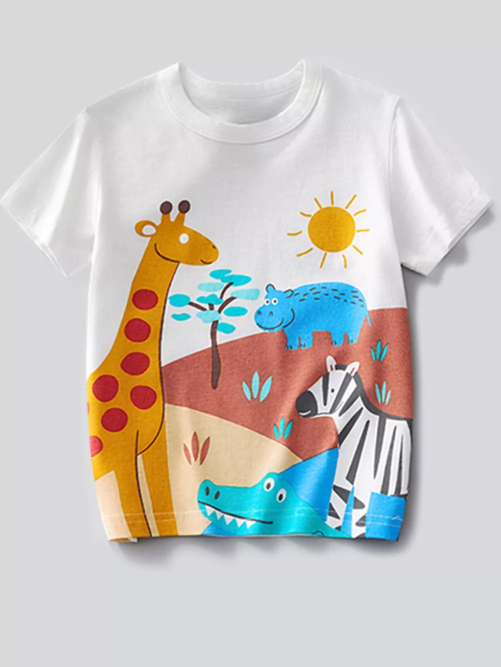 Children's Animal Print Short Sleeve T-Shirt