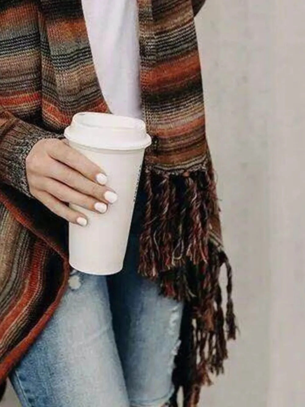 Fringe Long Sleeve Wrap Cardigan, image 12