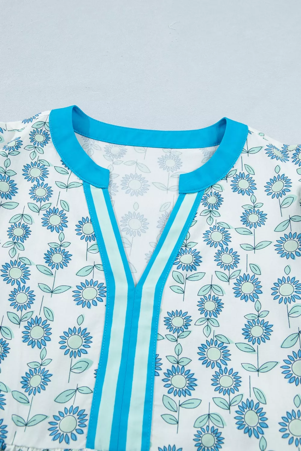 Printed Notched Cap Sleeve Dress, image 9