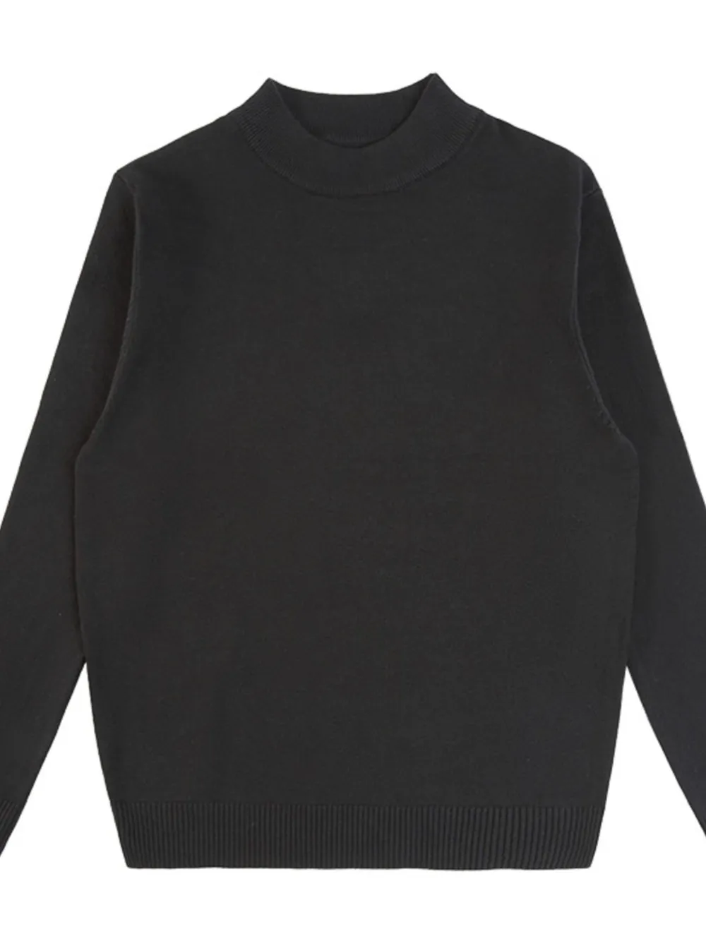 Men's Plus Size Ribbed Hem Long Sleeve Sweater