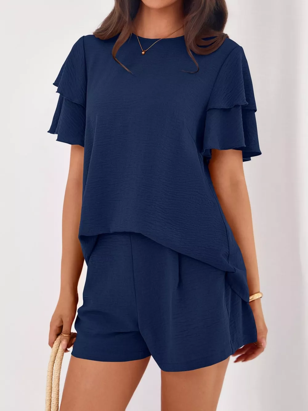 Ruffle Sleeve Top and Shorts Two-Piece Set, image 21