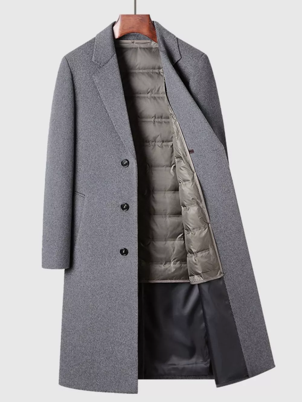 Men's Classic Button Up Overcoat, image 3