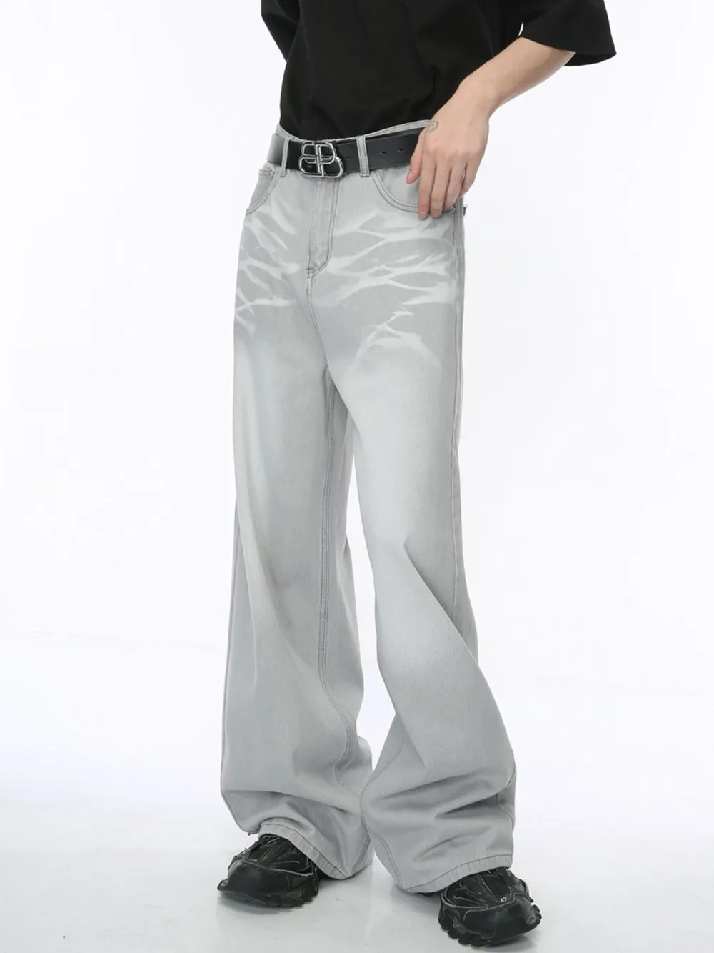 Washed Cat Whisker Straight-Leg Jeans, image 4