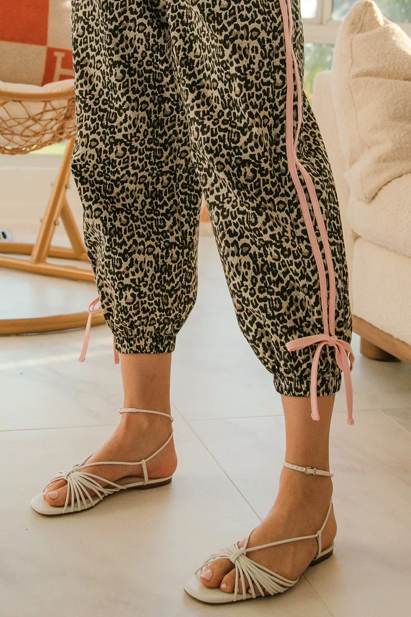 Leopard Prtins With Side Line Details Drawstrings, image 7