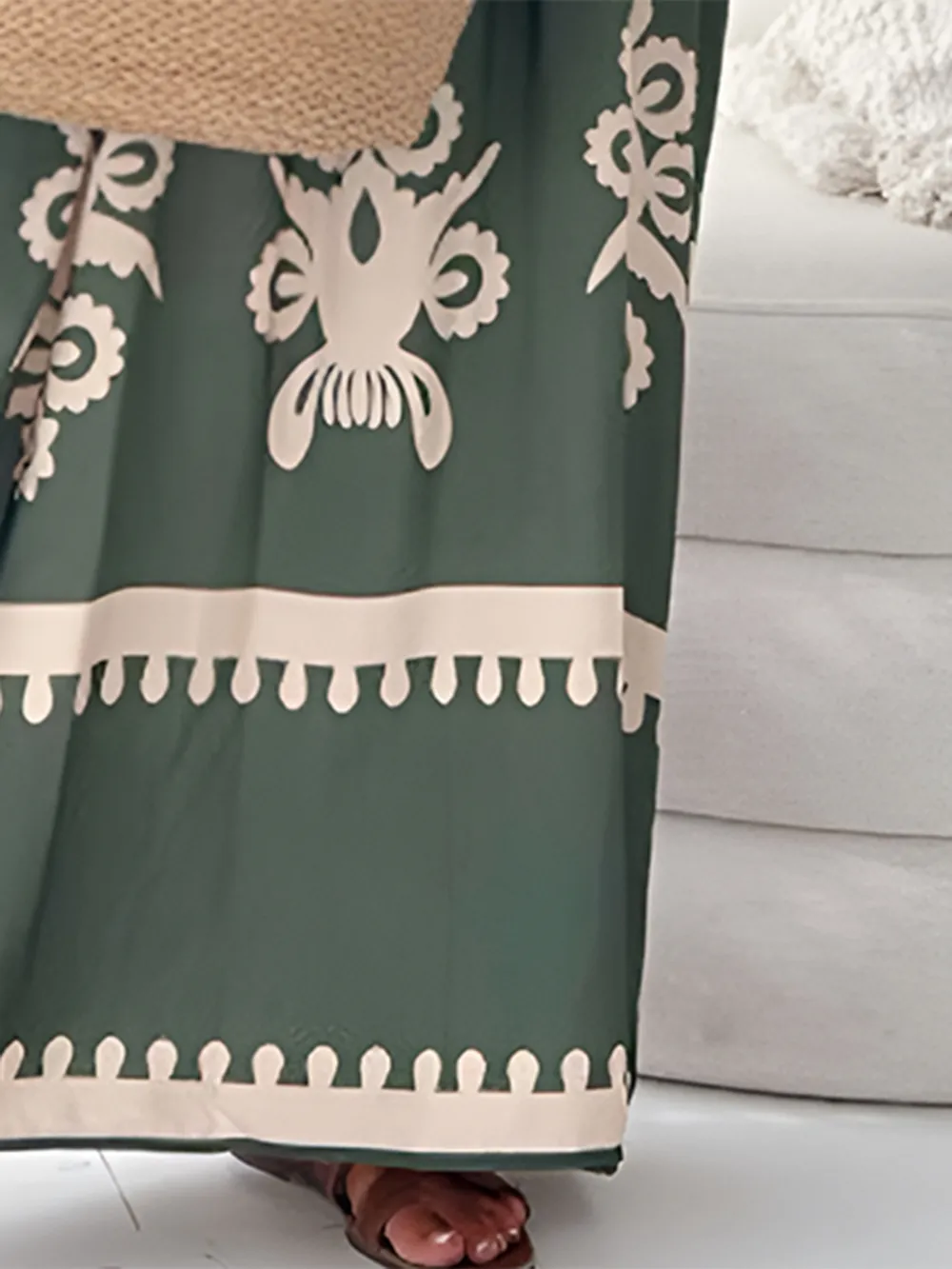 Printed Spaghetti Strap Sleeveless Maxi Dress, image 4
