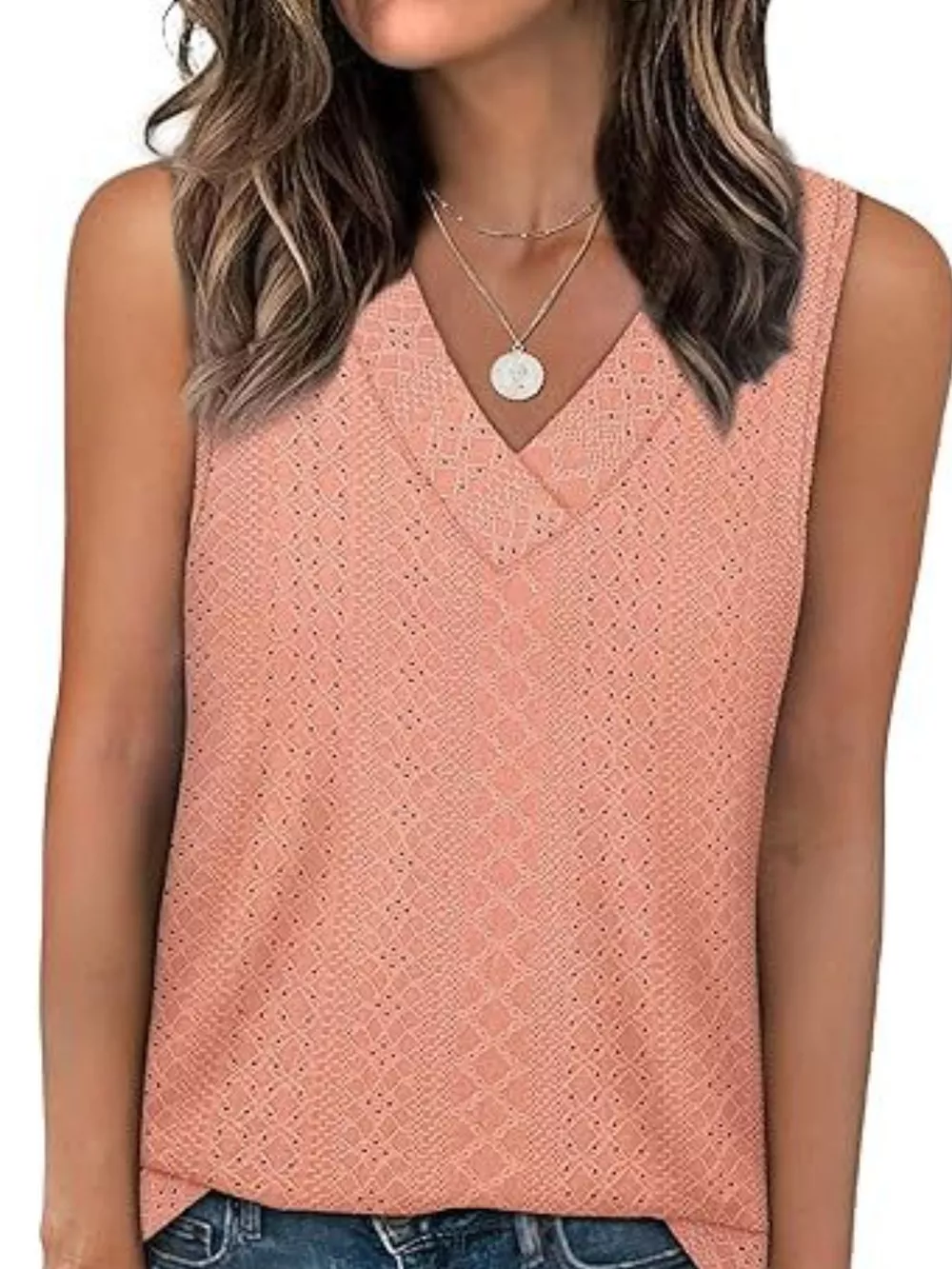 Eyelet V-Neck Tank, image 10