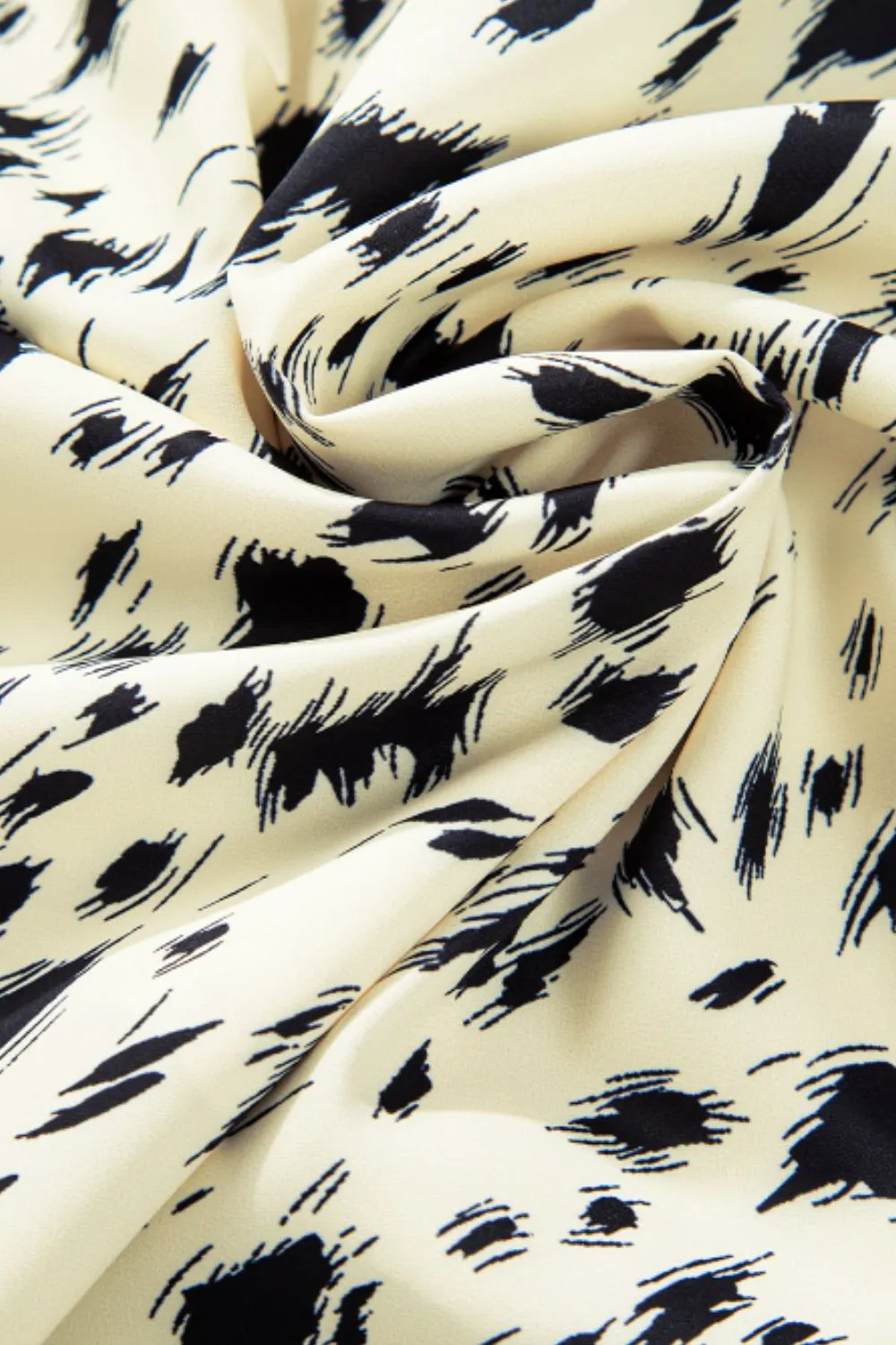 Printed Tie Waist Mock Neck Long Sleeve Dress, image 8