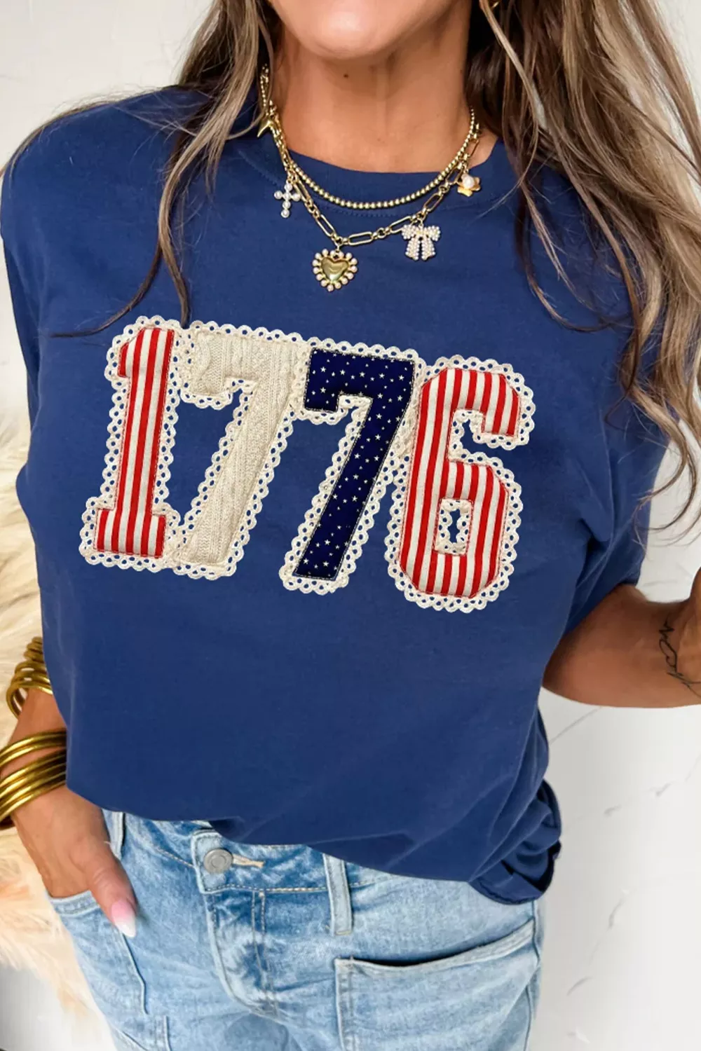 Patriotic 1776 Round Neck T-Shirt, image 6
