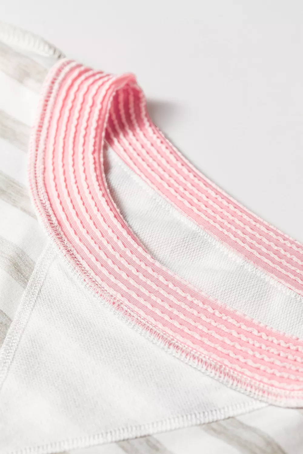 Twisted Rib Trim Striped Round Neck Loose Pullover Sweatshirt, image 9