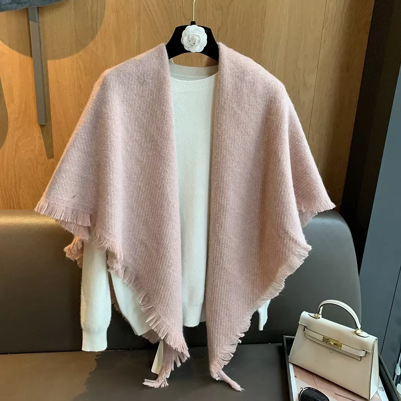 Thick Tassel Triangle Shawl Scarf, image 3
