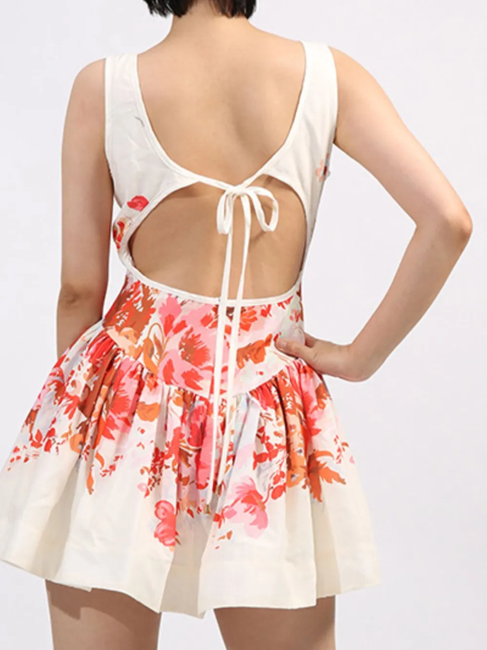 Floral Print Sleeveless A-Line Mini Dress, image 6