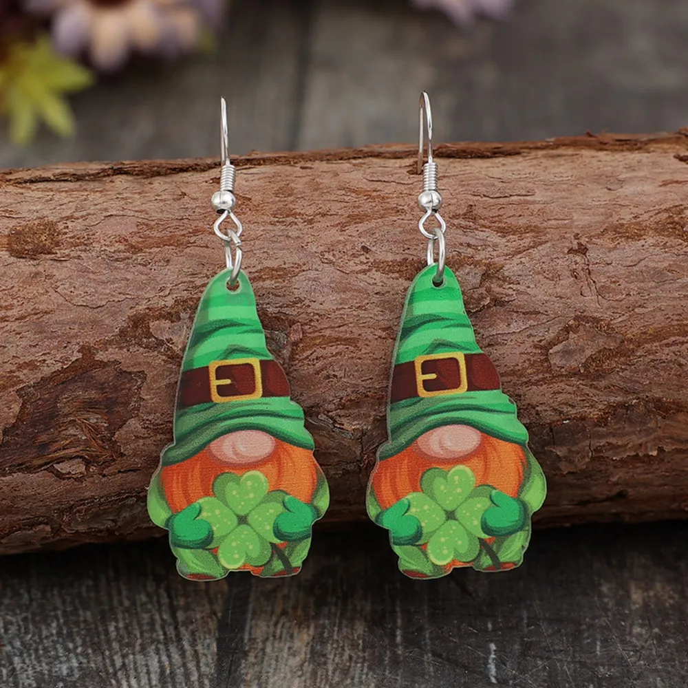 Wooden Alloy Dangle Earrings, image 2