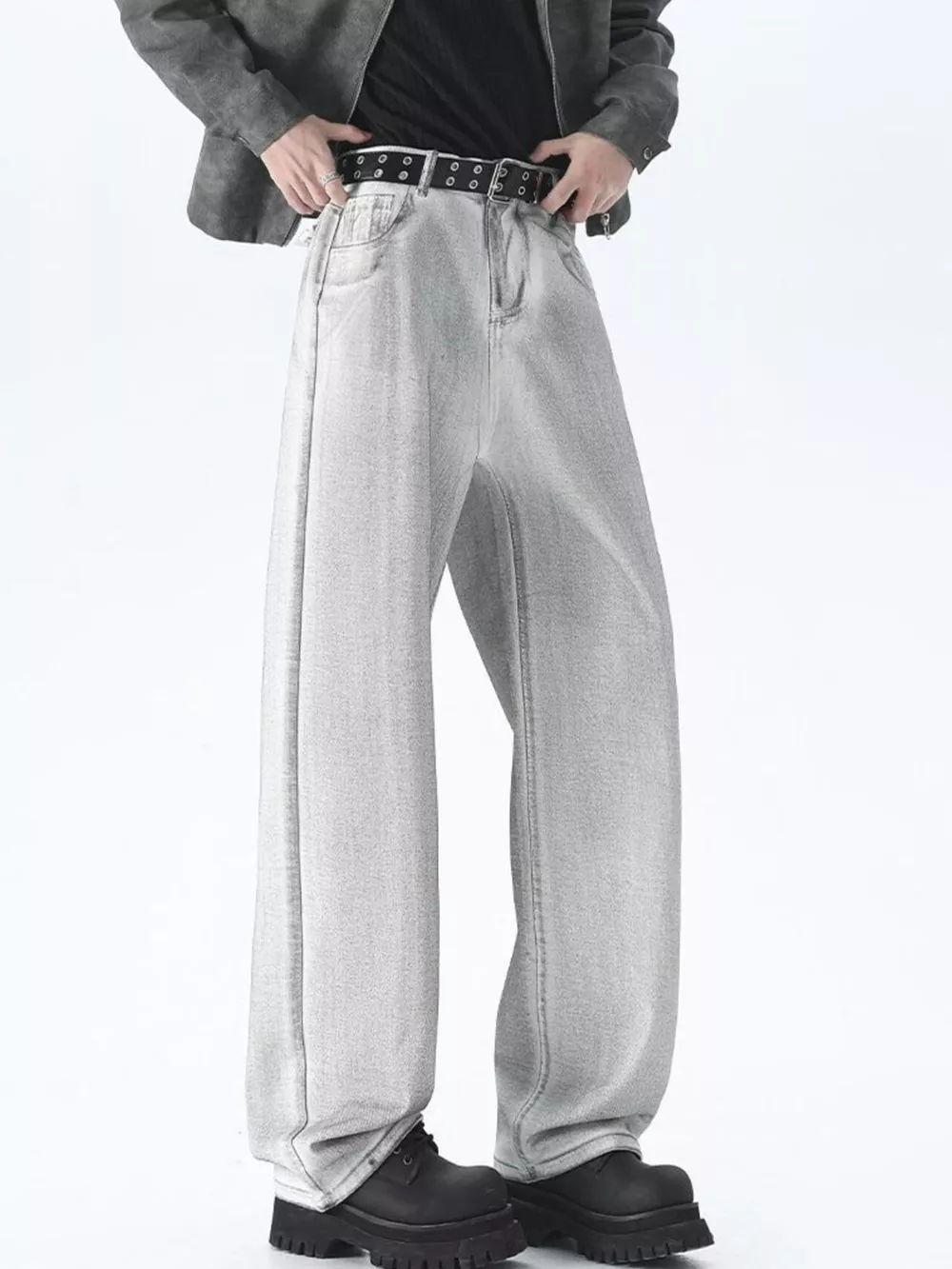 Men's Plus Size Wide Leg High Waisted Jeans