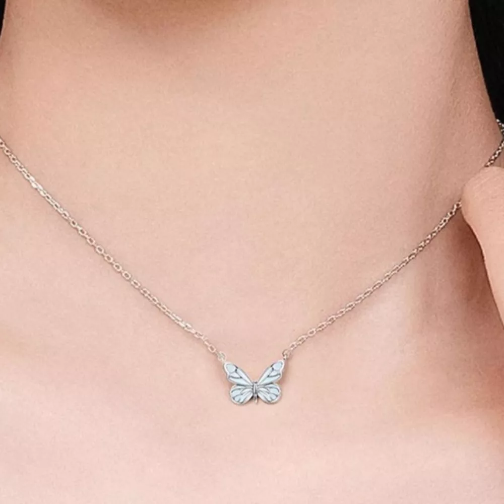 925 Sterling Silver Butterfly Necklace, image 2